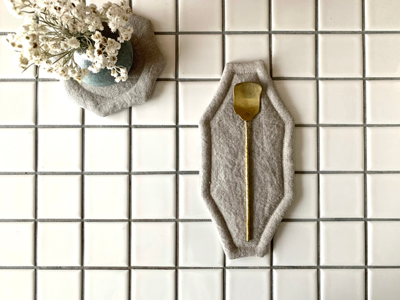 オクトゴナルカトラリーマット(M) ベルギーリネン　おやつマット　テーブルマット　八角形　おうちカフェ　コースター 9枚目の画像