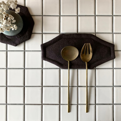 オクトゴナルカトラリーマット(M) ベルギーリネン　おやつマット　テーブルマット　八角形　おうちカフェ　コースター 7枚目の画像