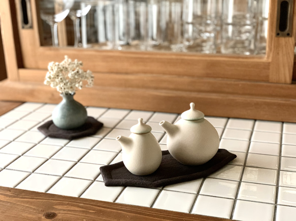 オクトゴナルカトラリーマット(M) ベルギーリネン　おやつマット　テーブルマット　八角形　おうちカフェ　コースター 13枚目の画像