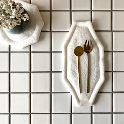 オクトゴナルカトラリーマット(M) ベルギーリネン　おやつマット　テーブルマット　八角形　おうちカフェ　コースター 10枚目の画像