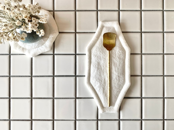 オクトゴナルカトラリーマット(M) ベルギーリネン　おやつマット　テーブルマット　八角形　おうちカフェ　コースター 8枚目の画像