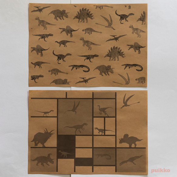 紙製ブックカバー　恐竜柄2 3枚目の画像