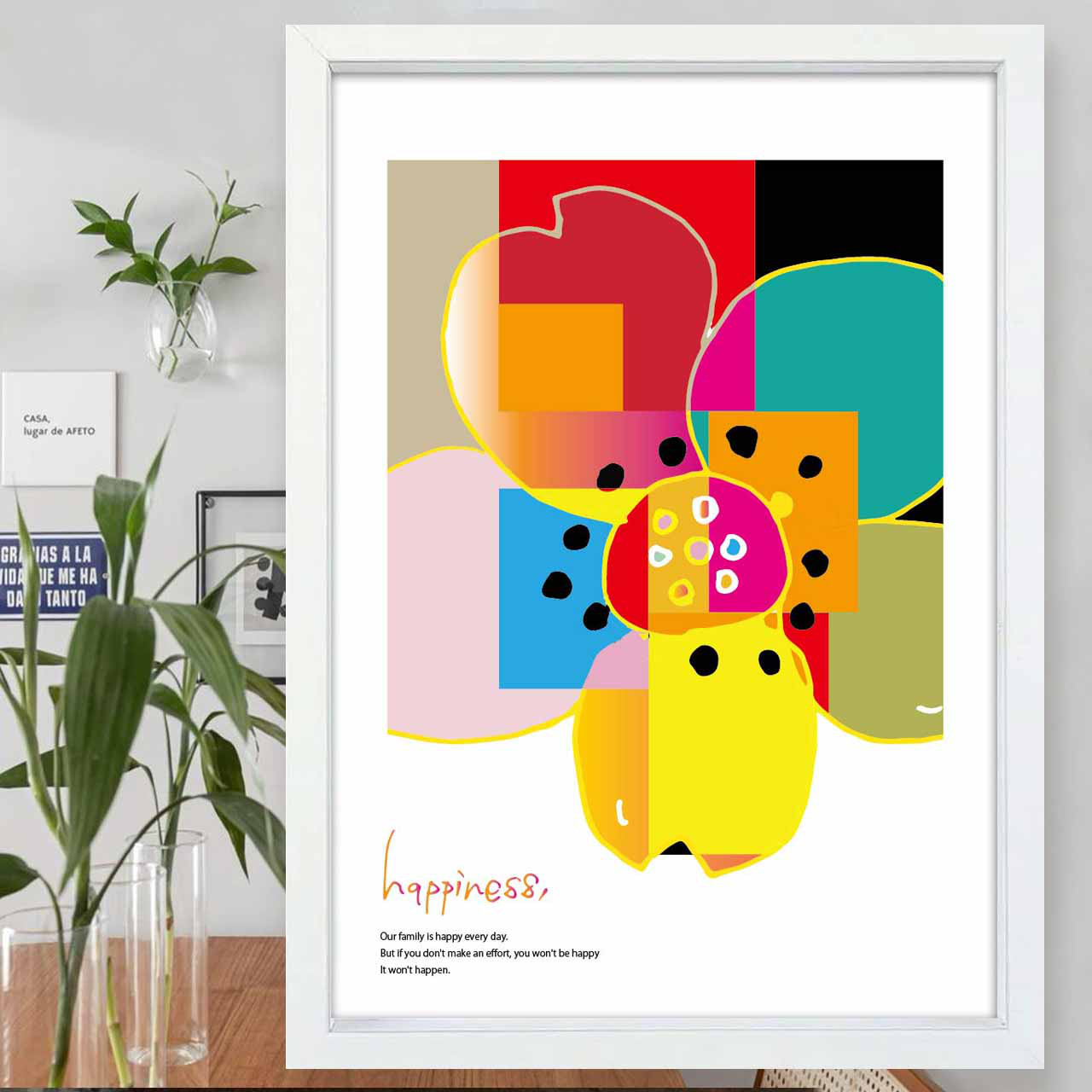 フラワーモダン　花　イラスト　ポスター　A4 A3 A2 A1　アート  　アートポスター　sei検索新着順　2494