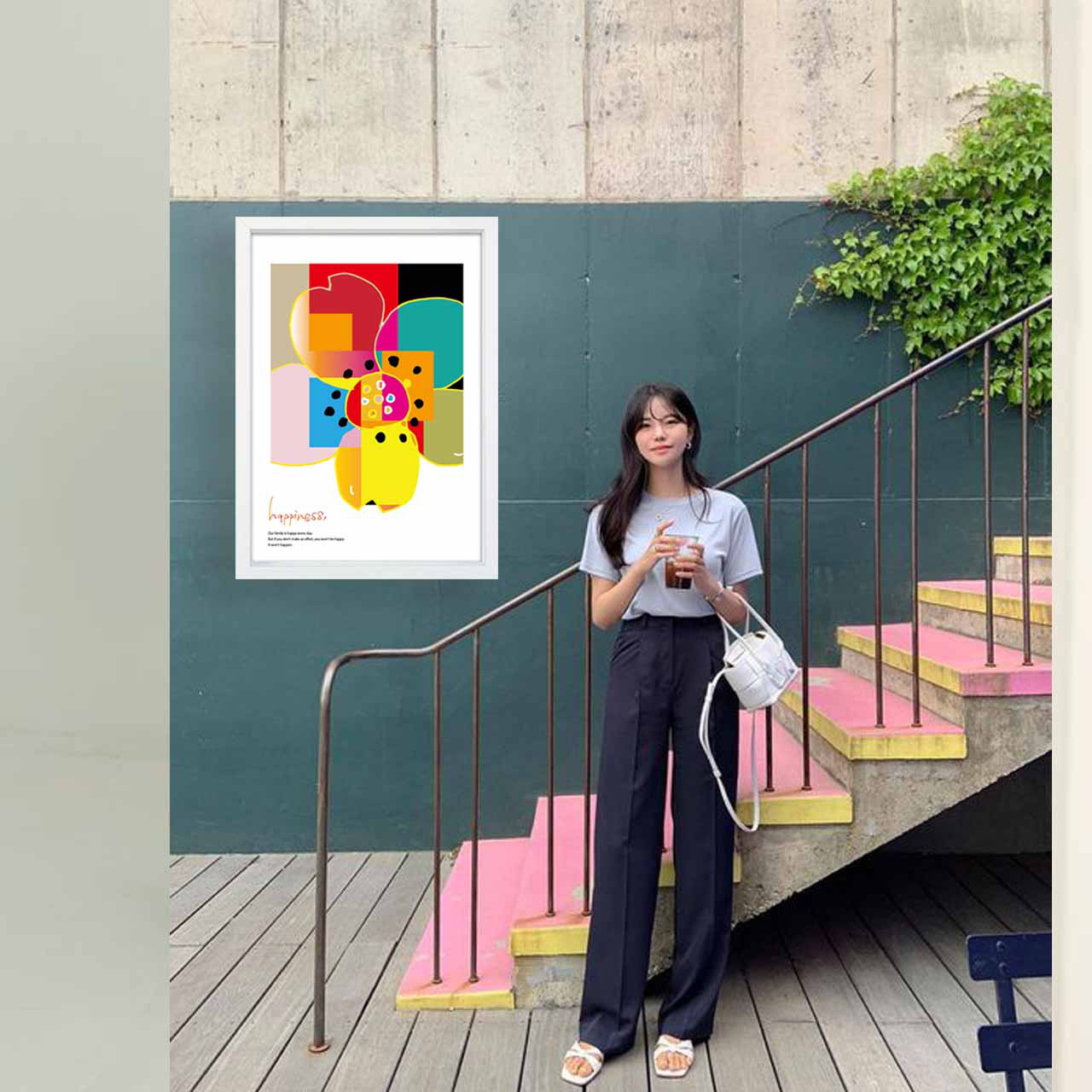 フラワーモダン　花　イラスト　ポスター　A4 A3 A2 A1　アート  　アートポスター　sei検索新着順　2494