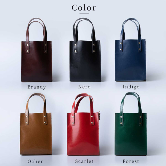 ミニバッグ 本革 ミニトート レディース 2Way ブランデー HAB037-NO 20枚目の画像