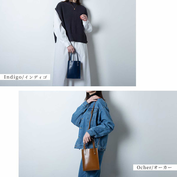 ミニバッグ 本革 ミニトート レディース 2Way ブランデー HAB037-NO 9枚目の画像