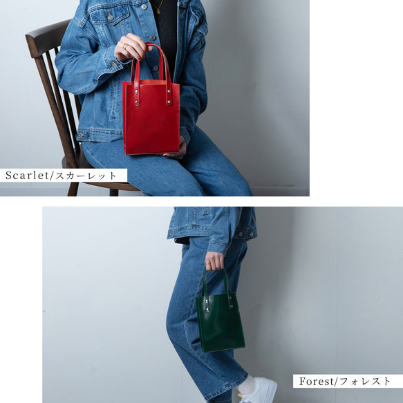 ミニバッグ 本革 ミニトート レディース 2Way ブランデー HAB037-NO 10枚目の画像