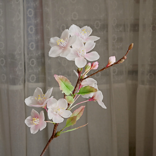 再販）枯れない 桜 切り枝 ✿クレイフラワーNO.S3-LF1 アートフラワー