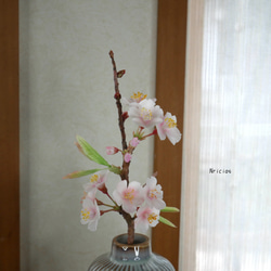 枯れない 桜 切り枝 ✿クレイフラワーNO.S3-LF1 5枚目の画像