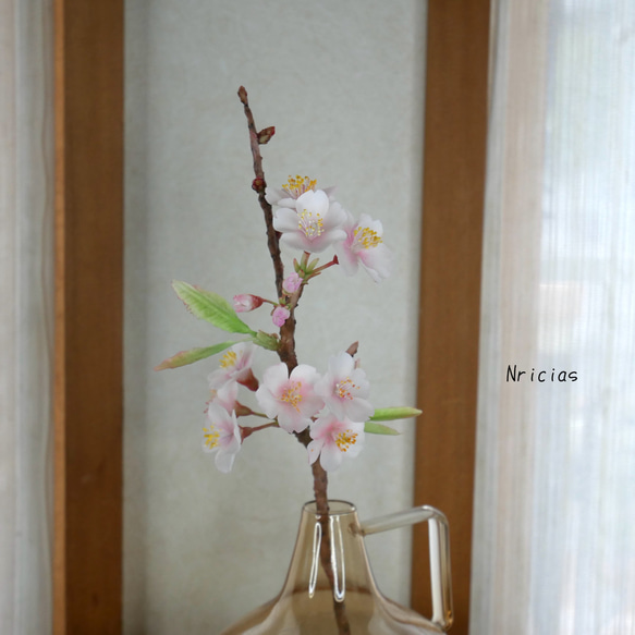 枯れない 桜 切り枝 ✿クレイフラワーNO.S3-LF1 13枚目の画像