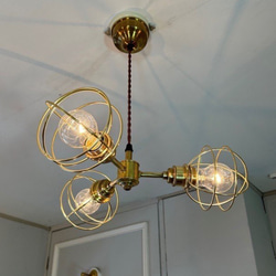 marine lamp 3 light chandelire  (NIS-017) マリンランプシャンデリア 1枚目の画像