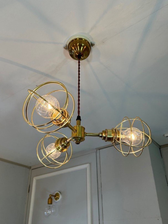 marine lamp 3 light chandelire (NIS-017) マリンランプ