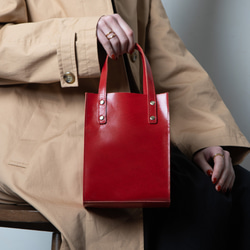 ミニバッグ 本革 ミニトート バッグ 2Way スカーレット HAB037 2枚目の画像