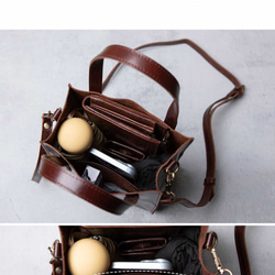 ミニバッグ 本革 ミニトート バッグ 2Way スカーレット HAB037 10枚目の画像