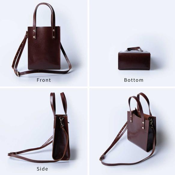 ミニバッグ 本革 ミニトート バッグ 2Way スカーレット HAB037 16枚目の画像