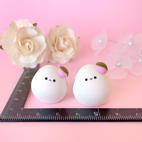 もちっと桜餅シマエナガ その他置物 つぶ屋 通販 17341789｜Creema