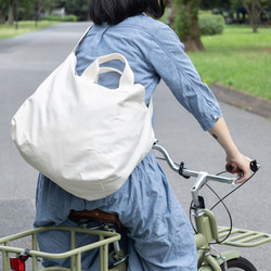 【kanawana様専用】丸洗いできる帆布エコバッグ【生成り】 6枚目の画像