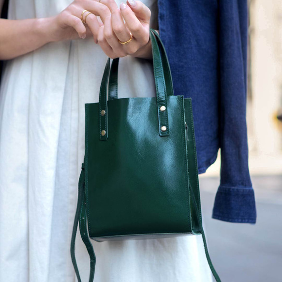 ミニバッグ 本革 ミニトート レディース ショルダー 2Way フォレスト