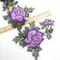 5枚入り 大型 銀糸入り 刺繍 お花モチーフ  ハンドメイドパーツ　手芸　素材 3枚目の画像