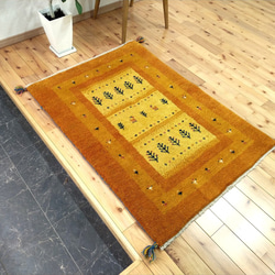 秋入荷】ペルシャ ライオンギャッベ ヤラメ族 トライバルラグ