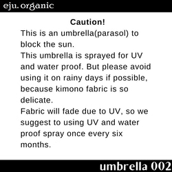 eju.organic [和服傘 002] 和服遮陽傘，和服傘，長袖，和服翻版，遮陽傘，室內裝飾 第7張的照片