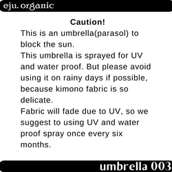 eju.organic [和服傘 003] 和服傘，和服遮陽傘，留袖，和服翻版，遮陽傘，室內裝飾 第7張的照片