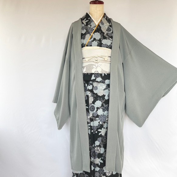 新品 正絹 単衣 女物 長羽織 港鼠 着物 haori しば田（お休み） 通販 