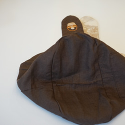 【ナンタケット内袋】茶色リネン100%にナンタケット刺繍とトワルトジュイ生地リバーシブル袋 7枚目の画像