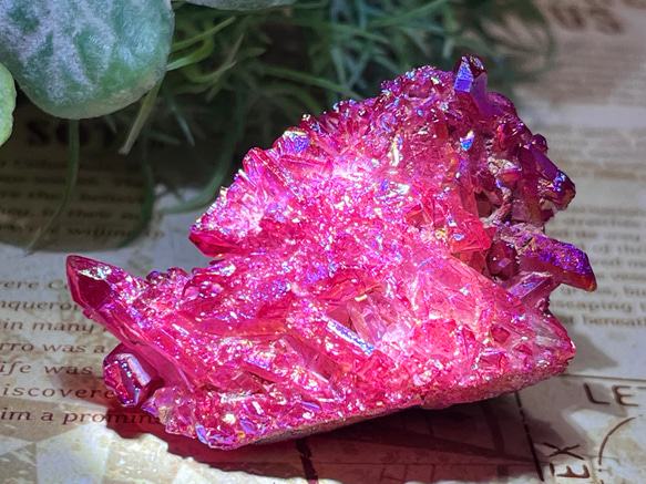 七色の夢✨　レッド　オーラ水晶　クリスタル　クラスター　原石 5枚目の画像