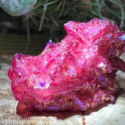 七色の夢✨　レッド　オーラ水晶　クリスタル　クラスター　原石 2枚目の画像