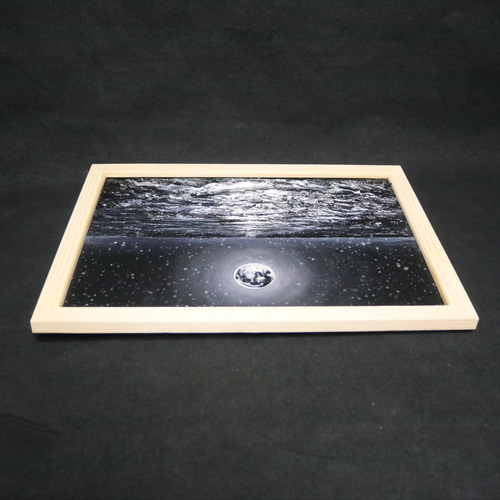 油絵 原画】白黒の満月の海 | 絵画 油彩画 インテリア 絵画 HR 通販