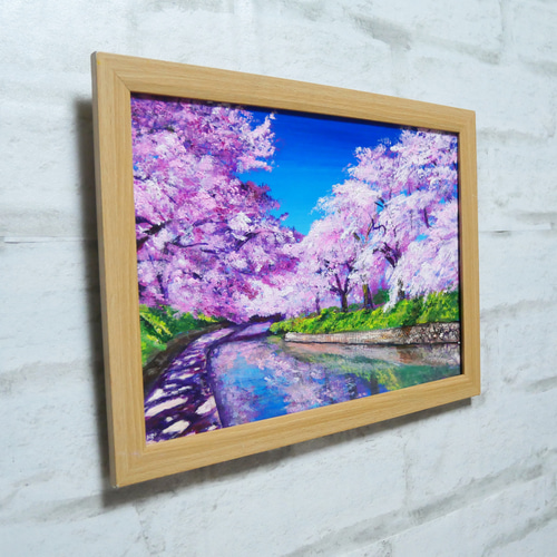 油絵 油彩 油彩画 絵 絵画 【松川の桜】 油絵 油彩 油彩画 絵 絵画 【松川の桜】 絵画 HR 通販