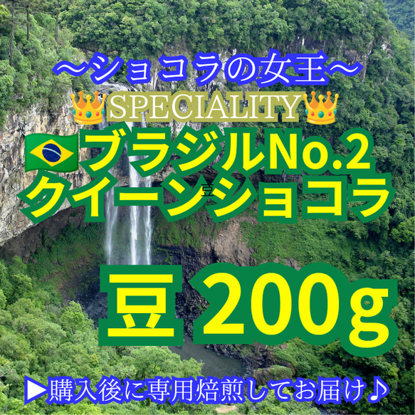 【 豆 】 ブラジル No2 クイーンショコラ 200g 83点 スペシャルティ コーヒー 珈琲 自家焙煎 モヒロコーヒ 1枚目の画像