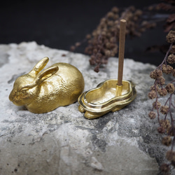 。默契之中。NO.09-3 瑞兔線香座 黃銅 第4張的照片