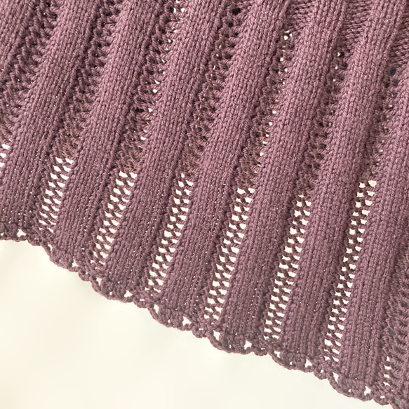150色＊推し色で作る裾透かし編みのニットスカート＊手編みニット＊送料無料 8枚目の画像