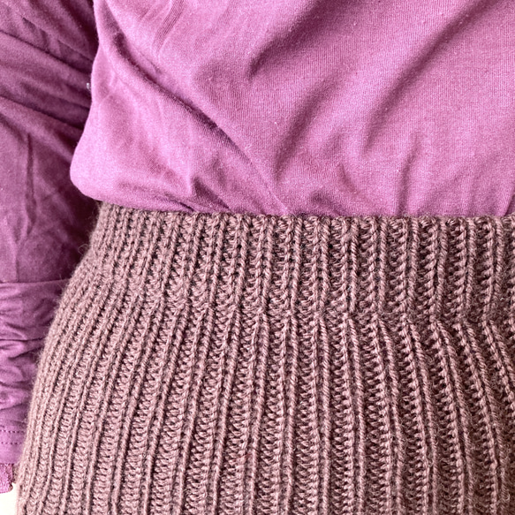 150色＊推し色で作る裾透かし編みのニットスカート＊手編みニット＊送料無料 6枚目の画像