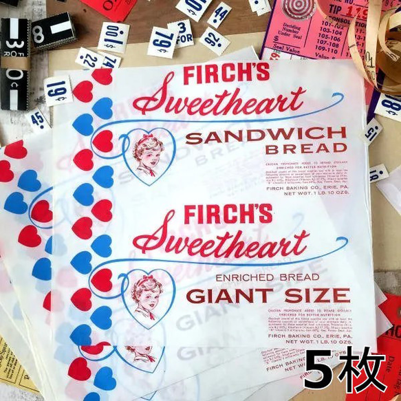 ヴィンテージ ワックスペーパー 10枚 パン 包装紙 アメリカ 1950年代 ワックスペーパー クラフト無地 290×370 / 1個 | ラッピング用品