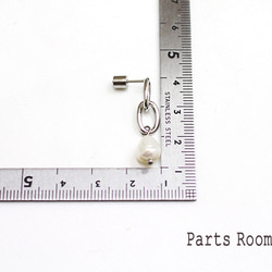 [2 件] 鏈條珍珠耳環 [手術不鏽鋼] [銀色] -mt-4253 第5張的照片