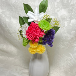 仏花　お供え花　プリザーブドフラワー　デンファレ　菊　カーネーション伝統的色 2枚目の画像