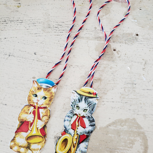 Germany クロモス2枚set ねこ＆ねこ bk 360/415 デコパーツ de