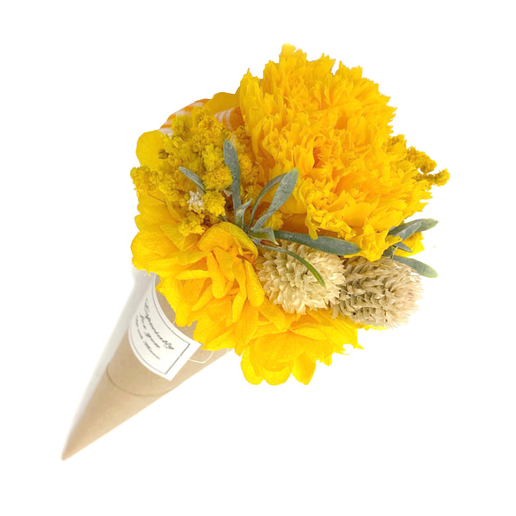 ブーケ サフランイエロー プリザーブドフラワー ギフト 花 贈り物 母の