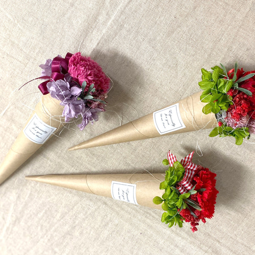 ブーケ サフランイエロー プリザーブドフラワー ギフト 花 贈り物 母の