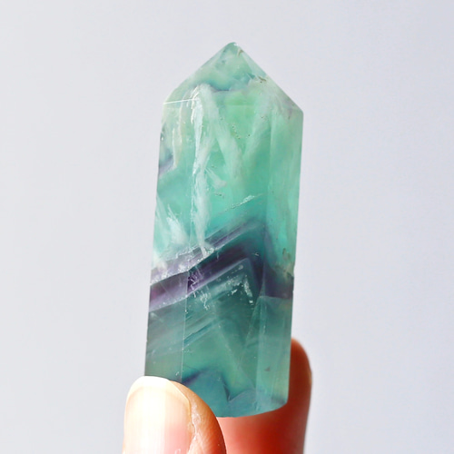 エンジェルフェザーフローライト 六角柱 ポイント 天然石 蛍石 希少