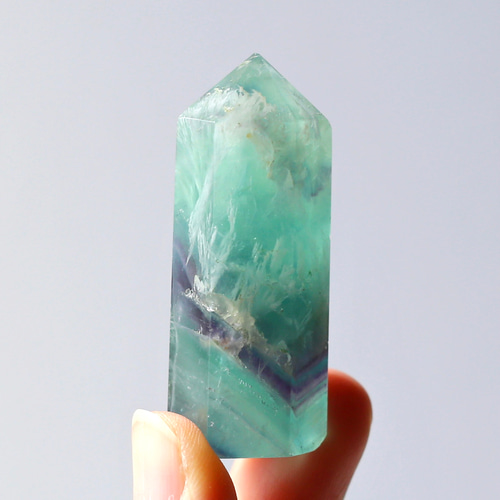 エンジェルフェザーフローライト 六角柱 ポイント 天然石 蛍石 希少