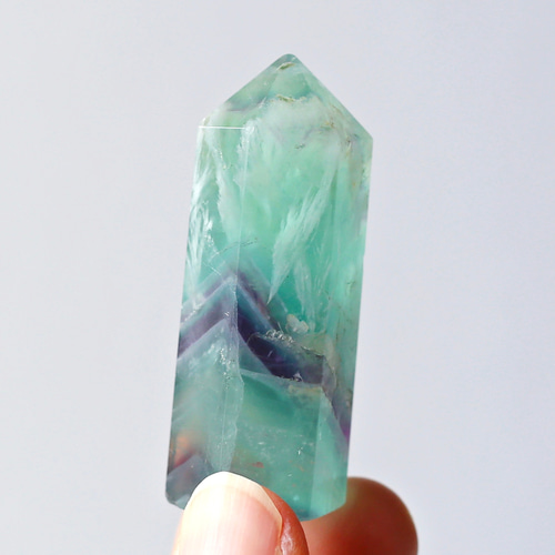 エンジェルフェザーフローライト 六角柱 ポイント 天然石 蛍石 希少