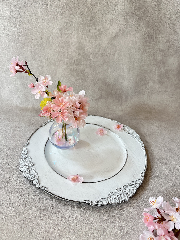 桜のアレンジメント　オーロラ花瓶付き　造花　サクラ　シャボン玉 5枚目の画像