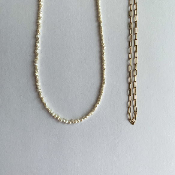 short/square Chain Necklace/40㎝＋5㎝　サージカルステンレス 2枚目の画像