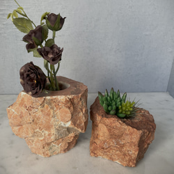 天然大理石ナチュラル花器 2枚目の画像