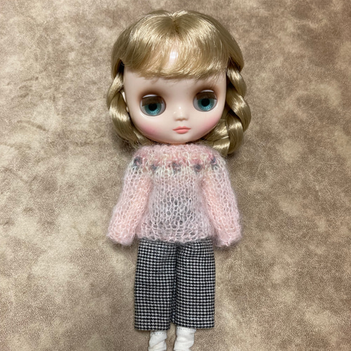 ブライス ミディとお揃い 手編みセーター パンツ アウトフィット
