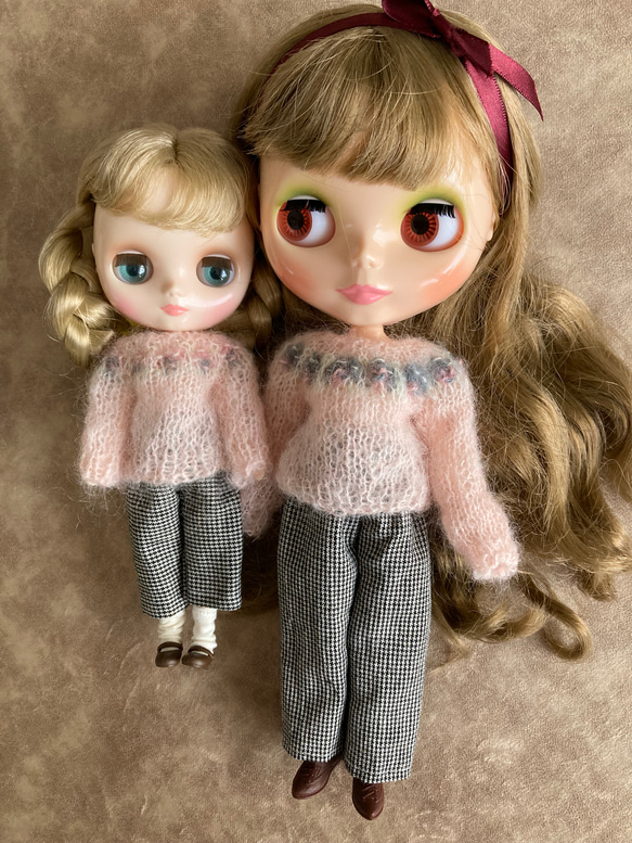 交換無料！ ブライス ミディとお揃い アウトフィット パンツ 手編みセーター 着せ替え服・アウトフィット